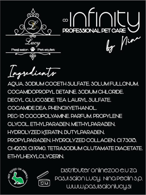 ŠAMPON Z ZELENO GLINO INFINITY professional pet care by Nina - slika 2