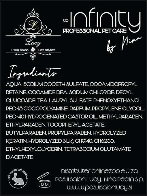 ŠAMPON ZA ČRNO DLAKO PSOV INFINITY professional pet care by Nina - slika 3