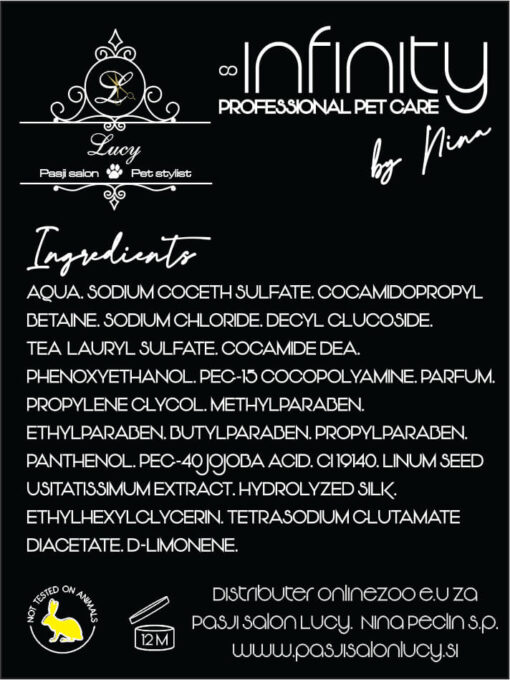 ŠAMPON ZA KRATKO DLAKO PSOV INFINITY professional pet care by Nina - slika 2