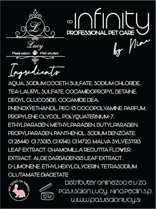 ŠAMPON ZA PSE Z OBČUTLJIVO KOŽO SENSITIVE INFINITY professional pet care by Nina - slika 2