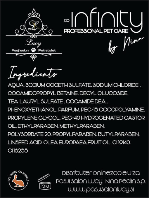 ŠAMPON ZA RJAVO DLAKO PSOV INFINITY professional pet care by Nina - slika 2