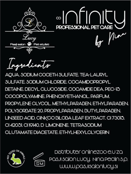 ŠAMPON ZA VEČJI VOLUMEN DLAKE PSOV INFINITY professional pet care by Nina - slika 2