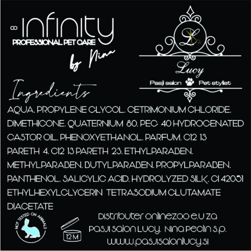 SPREJ ZA RAZVOZLAVANJE INFINITY professional pet care by Nina - slika 2