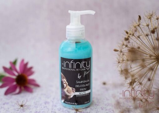 ŠAMPON ZA BELO DLAKO PSOV INFINITY professional pet care by Nina