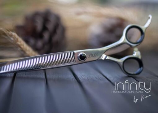 INFINITY professional pet care by Nina profesionalne škarje za redčenje dlake - enostranske efilirke dolžine 18 cm